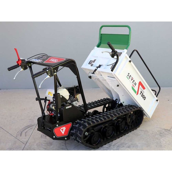 Seven Italy T500 GX-E telaketjukuljetin, 500 kg, Honda GX200, laajennettava lava