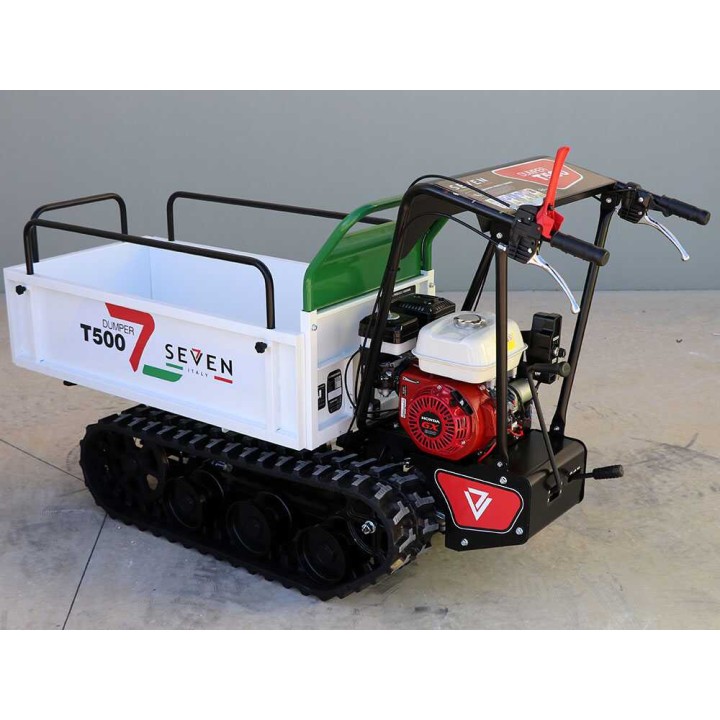 Seven Italy T500 GX-E telaketjukuljetin, 500 kg, Honda GX200, laajennettava lava