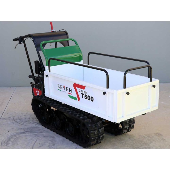Seven Italy T500 GX-E telaketjukuljetin, 500 kg, Honda GX200, laajennettava lava