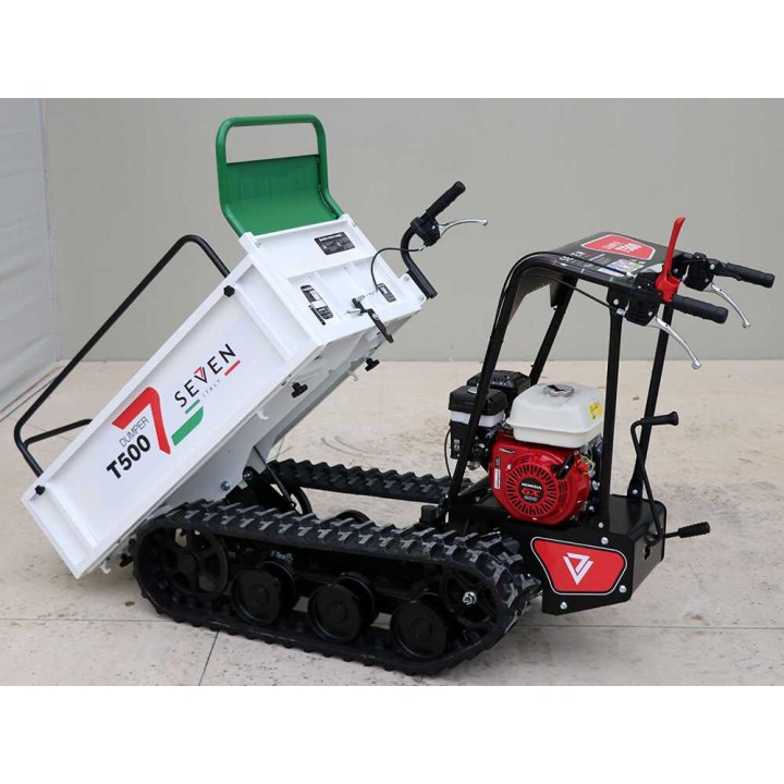 Seven Italy T500 GX-E telaketjukuljetin, 500 kg, Honda GX200, laajennettava lava