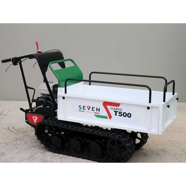 Seven Italy T500 GX -telaketjukuljetin, Honda GX200, 500 kg, laajennettava lava