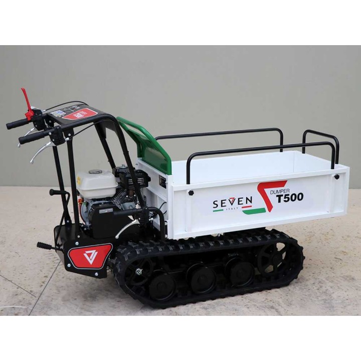 Seven Italy T500 GX -telaketjukuljetin, Honda GX200, 500 kg, laajennettava lava