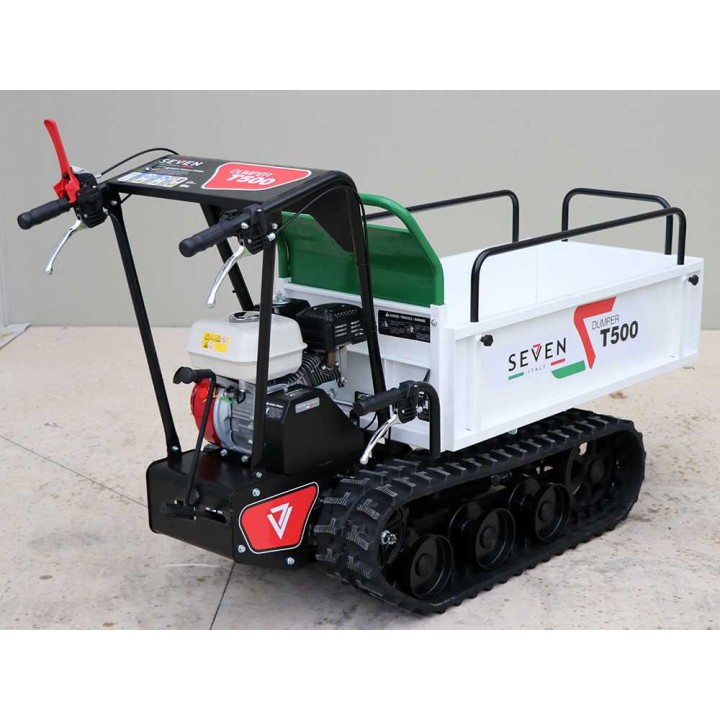 Seven Italy T500 GX -telaketjukuljetin, Honda GX200, 500 kg, laajennettava lava