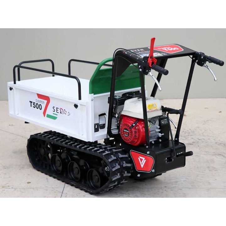 Seven Italy T500 GX -telaketjukuljetin, Honda GX200, 500 kg, laajennettava lava