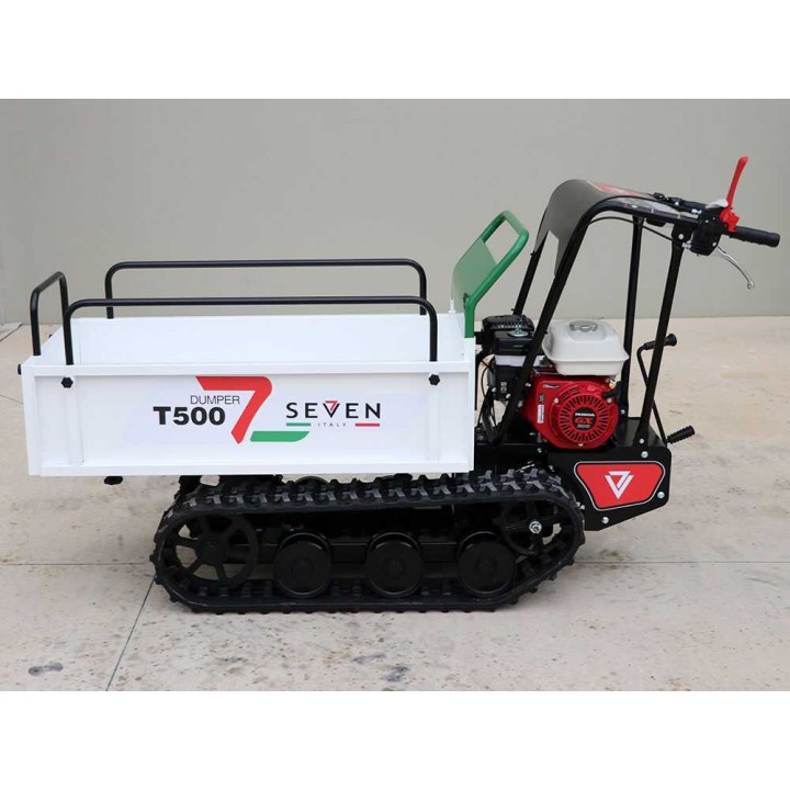 Seven Italy T500 GX -telaketjukuljetin, Honda GX200, 500 kg, laajennettava lava