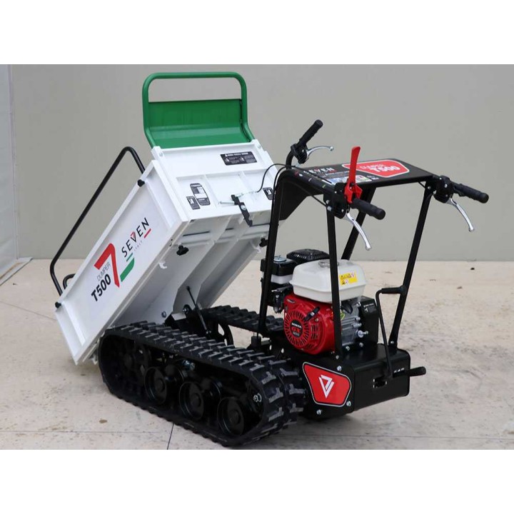 Seven Italy T500 GX -telaketjukuljetin, Honda GX200, 500 kg, laajennettava lava