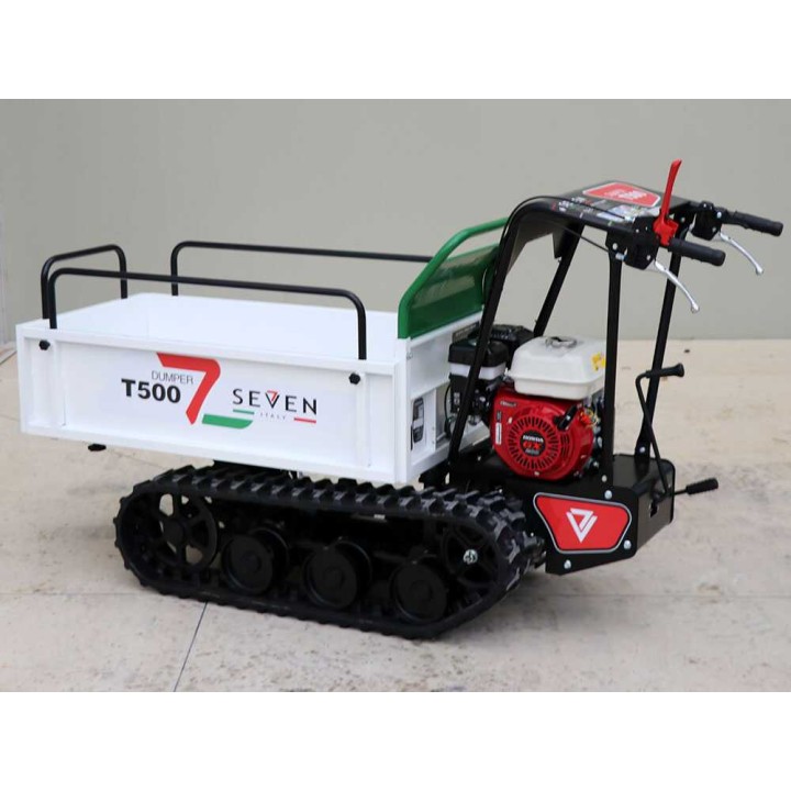 Seven Italy T500 GX -telaketjukuljetin, Honda GX200, 500 kg, laajennettava lava