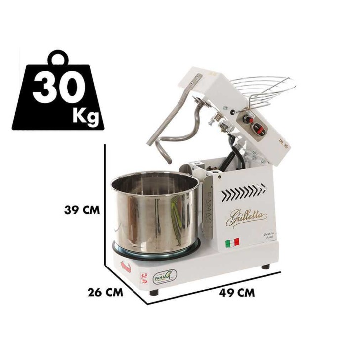 Famag Grilletta IM 5S/230 10 Velocità HH -spiraalitaikinakone, 5 kg, 230 V