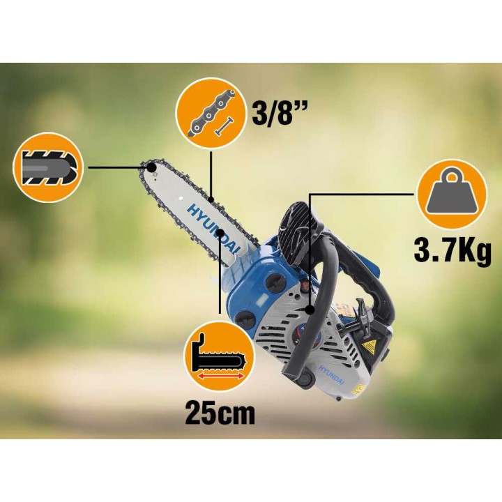 Hyundai LD825C moottorisaha karsintaan, 25 cm, 25,4 cm³, 1,2 HP