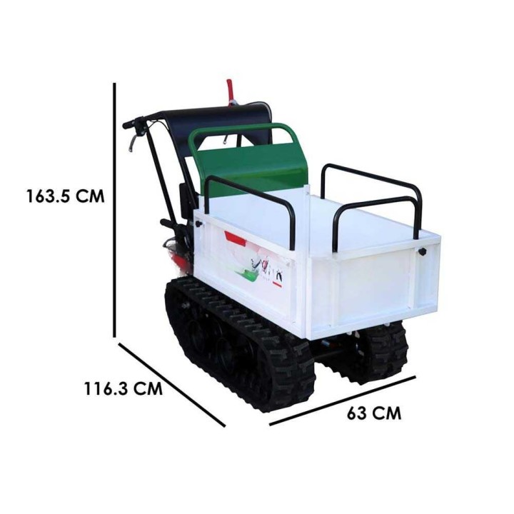 Seven Italy T300 GX-E telaketjukärry, 300 kg, Honda GX160, laajennettava lava