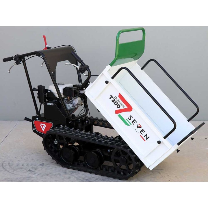 Seven Italy T300 GX-E telaketjukärry, 300 kg, Honda GX160, laajennettava lava