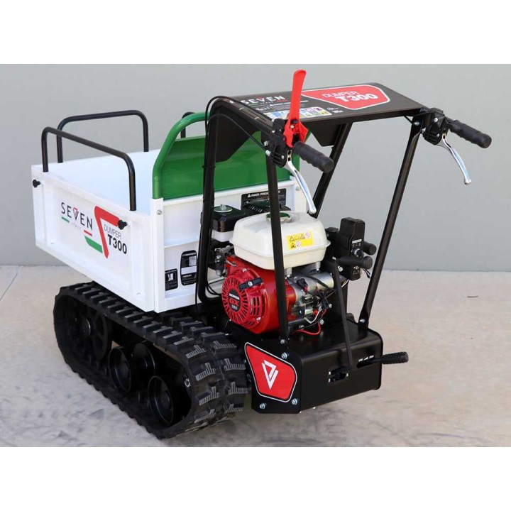 Seven Italy T300 GX-E telaketjukärry, 300 kg, Honda GX160, laajennettava lava