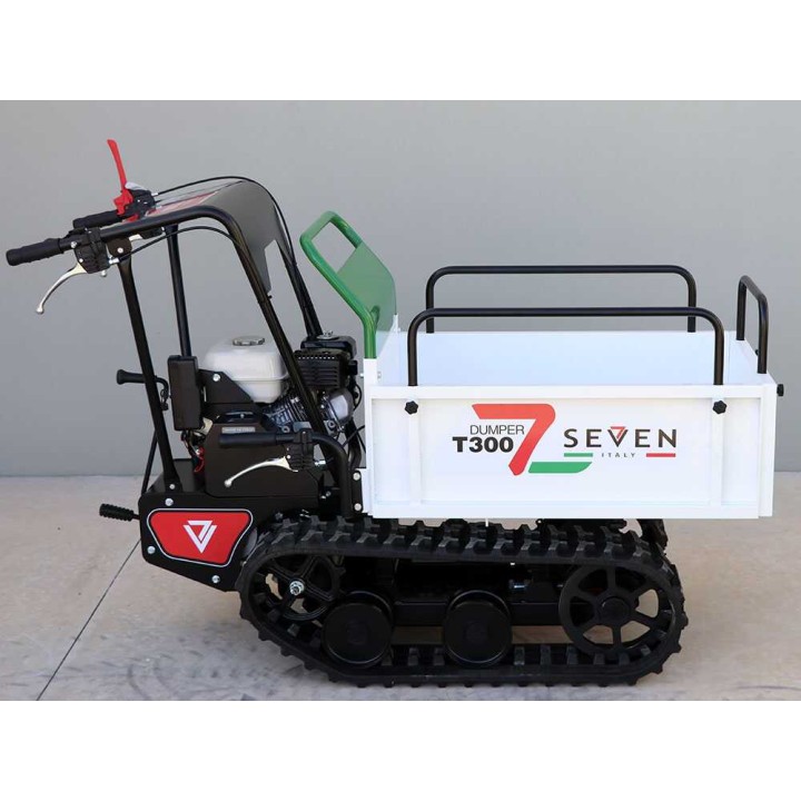 Seven Italy T300 GX-E telaketjukärry, 300 kg, Honda GX160, laajennettava lava