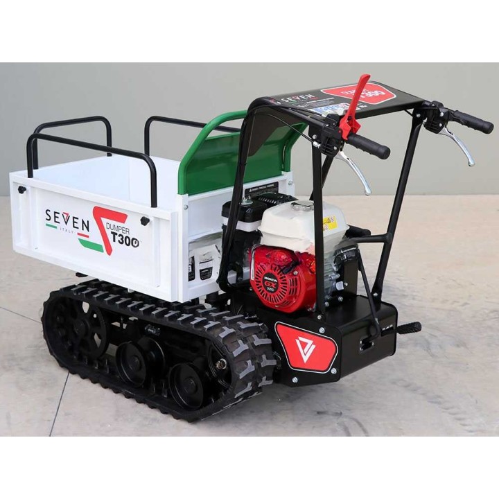 Seven Italy T300 GX-E telaketjukärry, 300 kg, Honda GX160, laajennettava lava