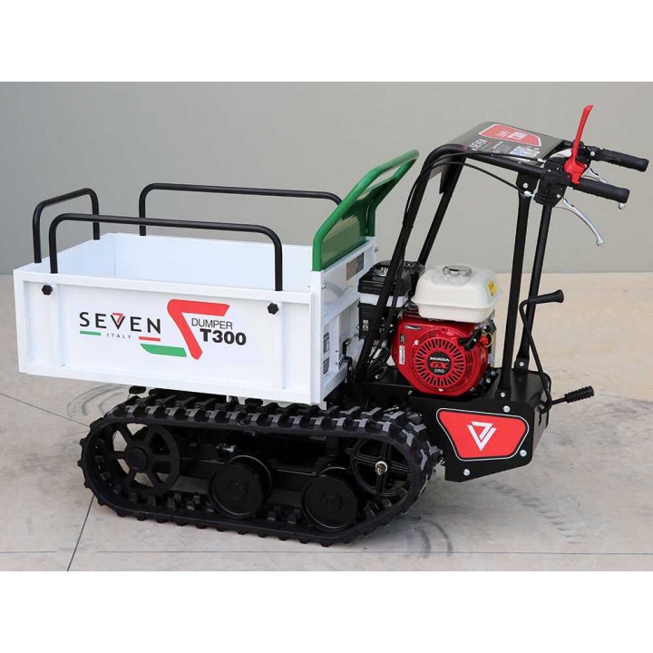 Seven Italy T300 GX-E telaketjukärry, 300 kg, Honda GX160, laajennettava lava