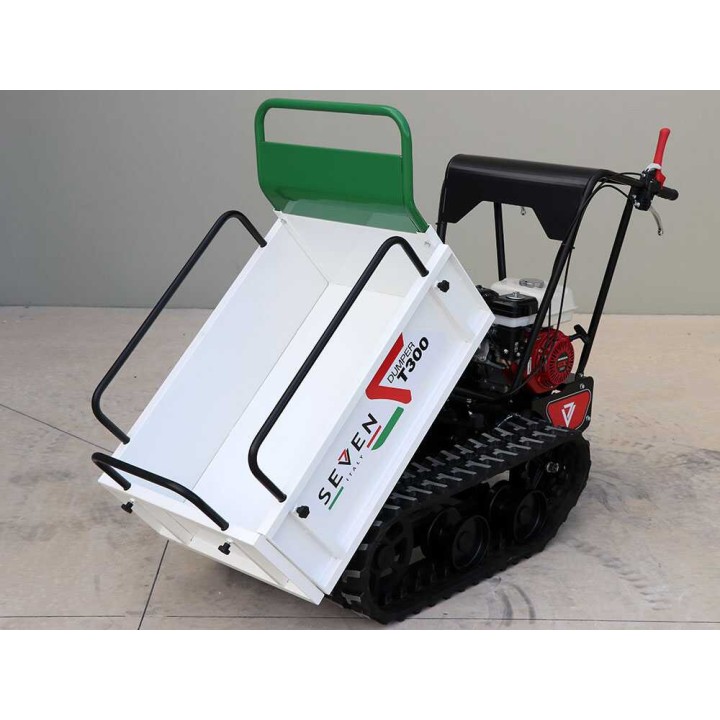Seven Italy T300 GX-E telaketjukärry, 300 kg, Honda GX160, laajennettava lava