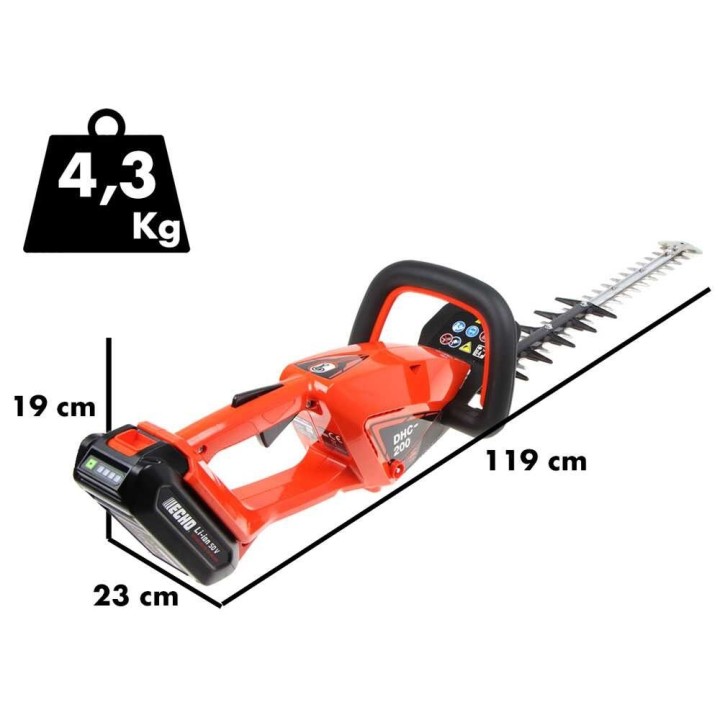 Echo DHC-200 akkukäyttöinen pensasleikkuri, 56 V, 62,4 cm velichi