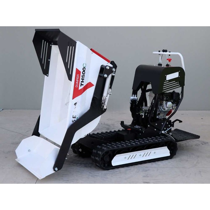 Seven Italy TH500C telaketjukuljetin Honda GX200, 500 kg, hydraulinen dumper-lava