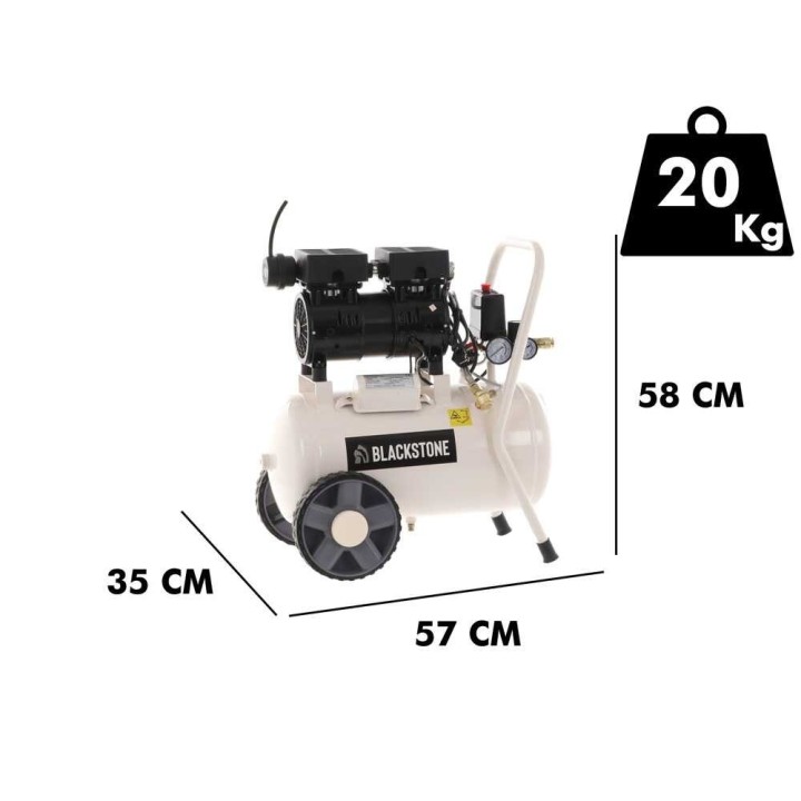 BlackStone SBC 24-10 hiljainen öljytön sähkökompressori, 24 l, 8 bar, 230 V