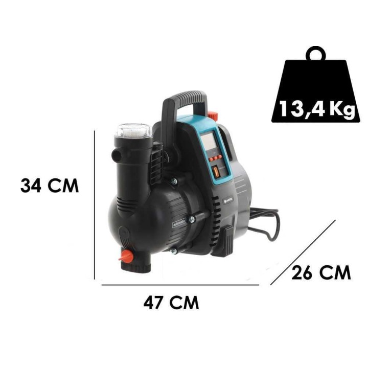 Gardena 5000/5E LCD automaattipumppu, 1 300 W, 5 000 l/h, 50 m