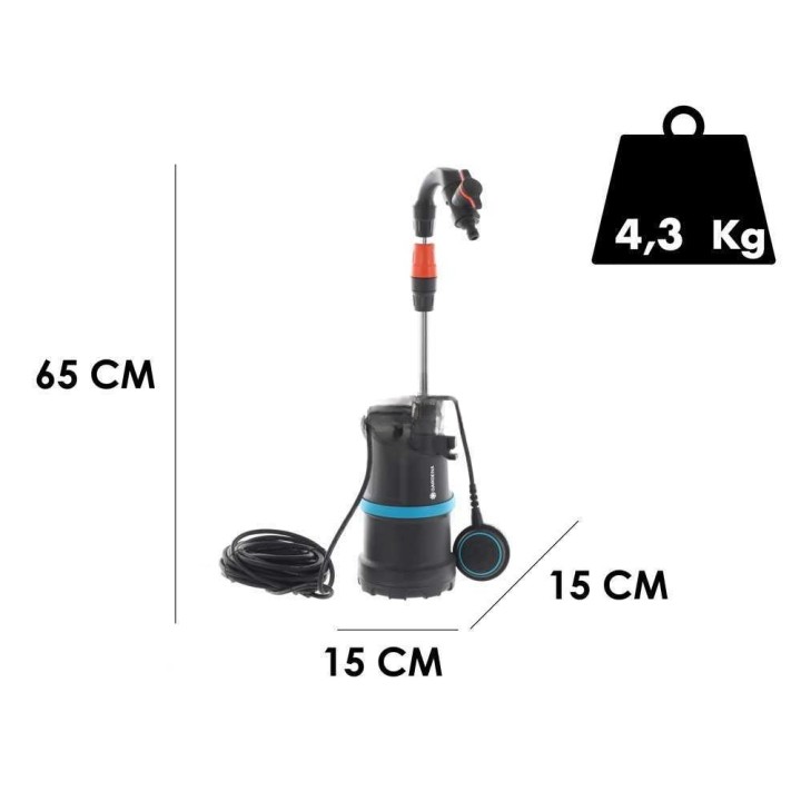 Gardena 4000/1 uppopumppu kirkkaalle vedelle, 400 W, 4 000 l/h