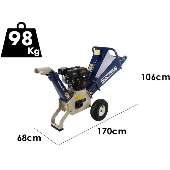 BullMach Hercules 65 L bioklipsi, Loncin LC170F, 212 cm³, 7 HP, 65 mm