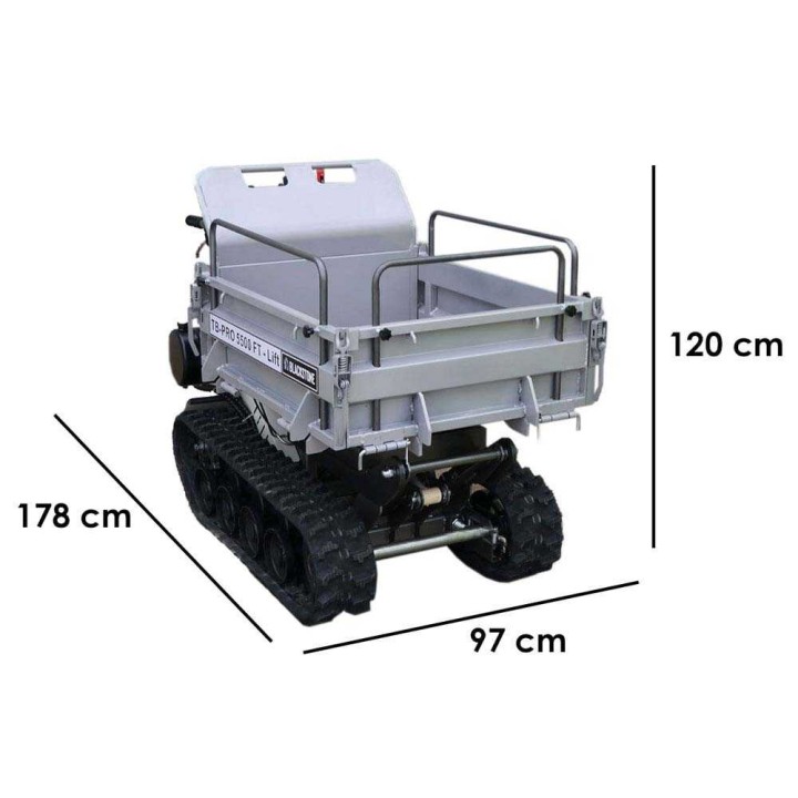 Blackstone TB-PRO 5500 FT-Lift telaketjukärry nostolavalla, 500 kg, 5,6 HP
