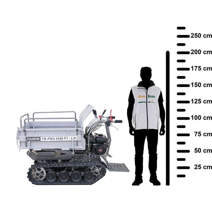 Blackstone TB-PRO 5500 FT-Lift telaketjukärry nostolavalla, 500 kg, 5,6 HP