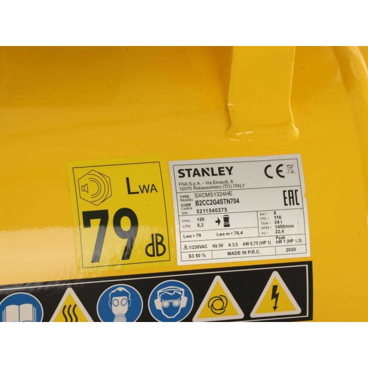 Stanley DST 150/8/24 SXCMS1324H sähkökompressori, 24 l, 1,3 HP, 230 V