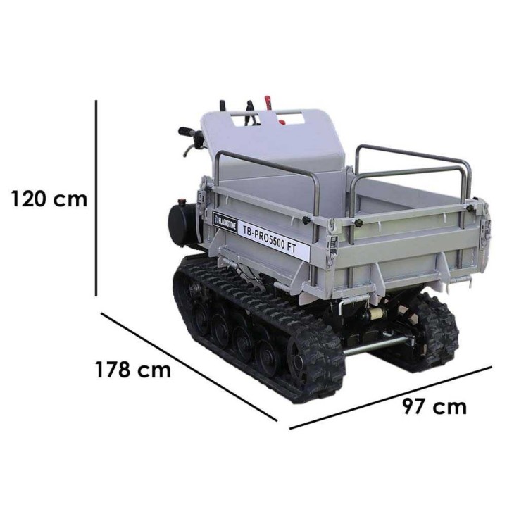Blackstone TB-PRO 5500 FT telaketjukärry, 500 kg, hydraulinen kippi, 5,6 HP