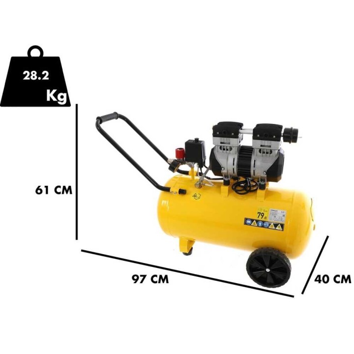 Stanley DST 150/8/50 SXCMS1350HE öljytön hiljainen kompressori, 1,3 HP, 50 l
