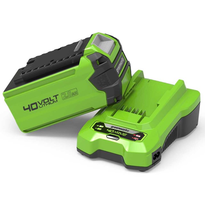Greenworks 40 V 2 Ah akku- ja laturisarja