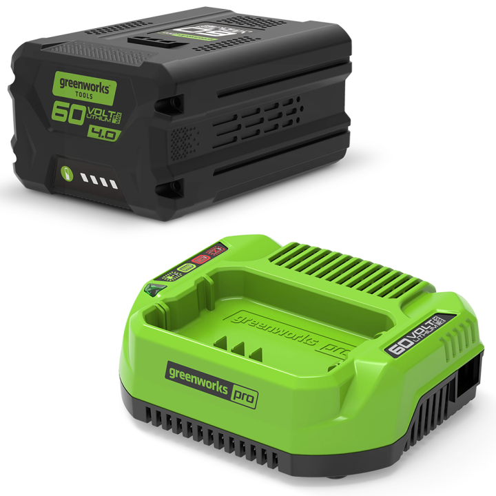 Greenworks 60 V 4 Ah akku ja laturi
