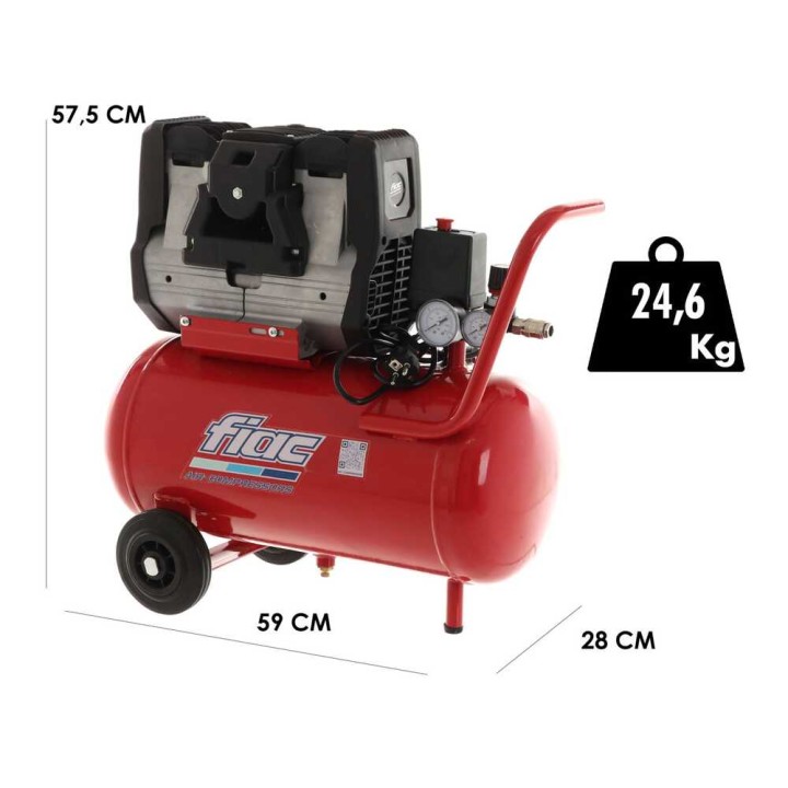 FIAC Super Silent 24 XS88 öljytön kompressori, 0,75 HP, 24 l, 9 bar