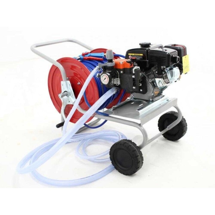 Comet MP 30 ruiskutuspumppu Loncin G 200 F -moottorilla, kärry ja 100 m letku