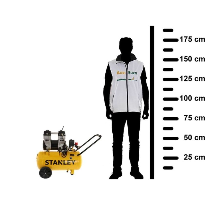 Stanley DST 240/8/50 hiljainen öljytön kompressori, 2 HP, 50 l, 8 bar
