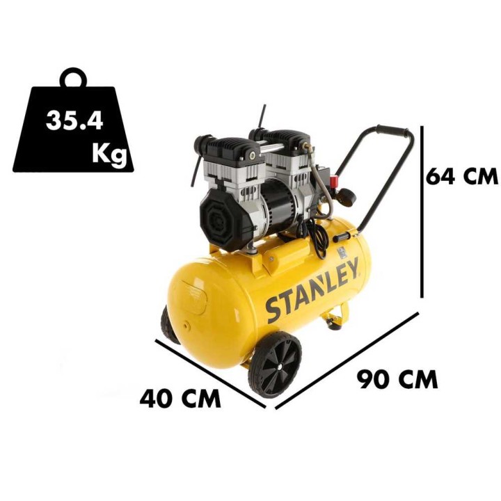 Stanley DST 240/8/50 hiljainen öljytön kompressori, 2 HP, 50 l, 8 bar