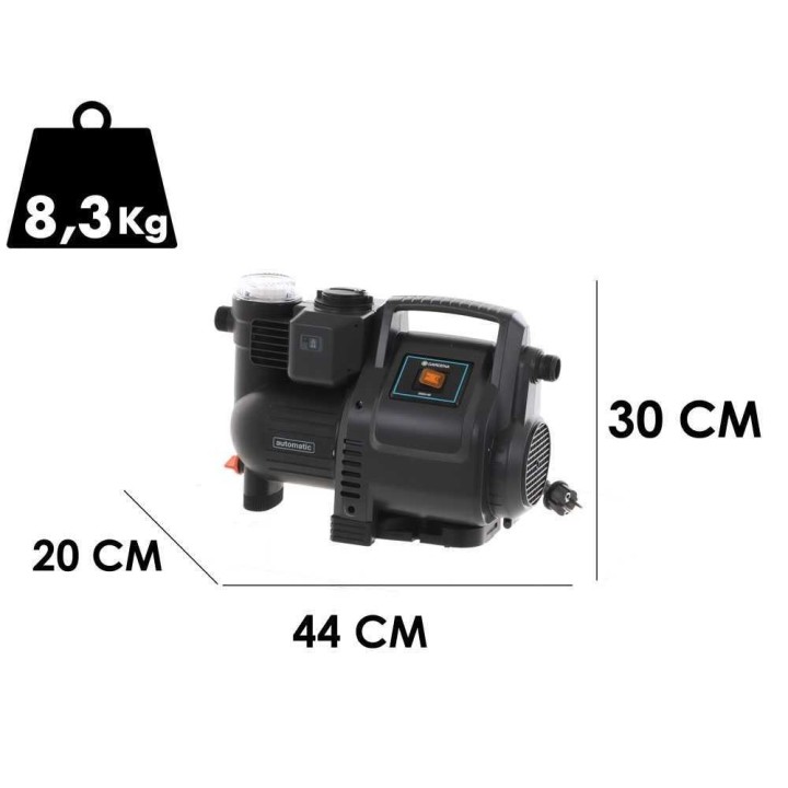 Gardena 3500/4 E automaattipumppu kirkkaalle vedelle, 800 W, 3 500 l/h, 40 m