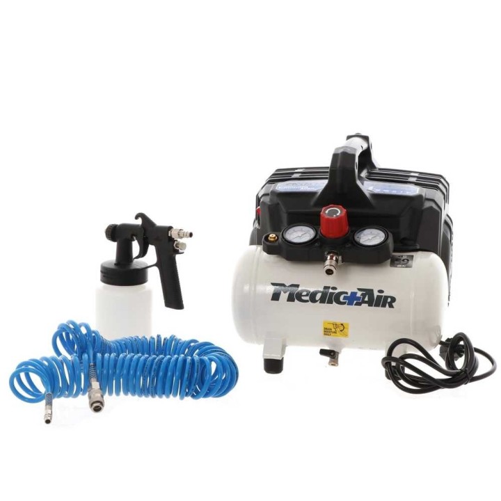 Medic+Air Siltek S/6 Sanifico öljytön sähkökompressori, 1 HP, 6 l, 8 bar