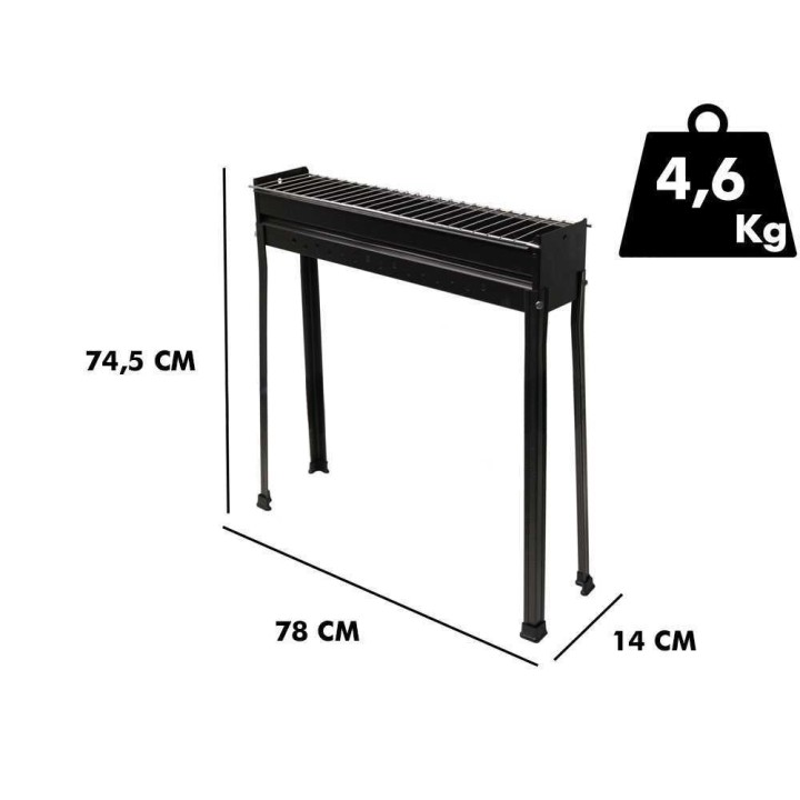 Mille BBQ-80 Classic hiiligrilli arrostichineille, 78 × 12 cm, teräs, 4,6 kg