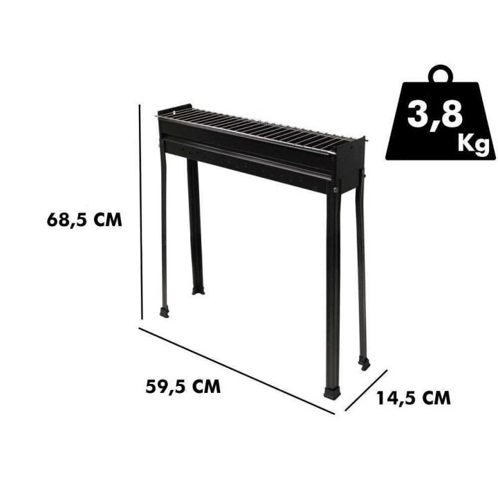 Mille BBQ-60 Classic hiiligrilli arrosticini-vartaille, 60 × 15 cm, 900 cm²