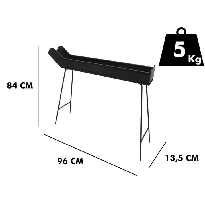 Mille BBQ-80 Go hiiligrilli arrosticini-vartaille, 80 × 14 cm, teräs