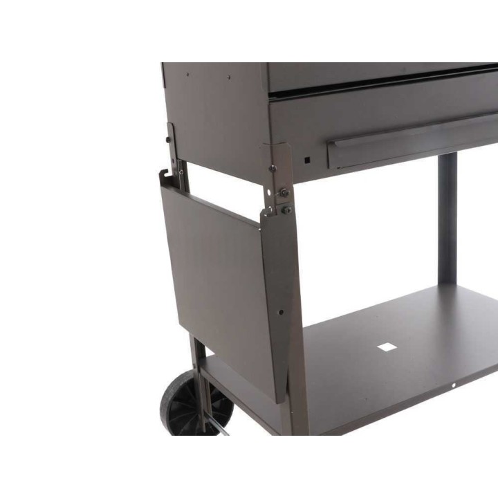 Polifemo Small hiiligrilli, kromattu ritilä 47,5 × 37 cm, 2 tasoa, kansi