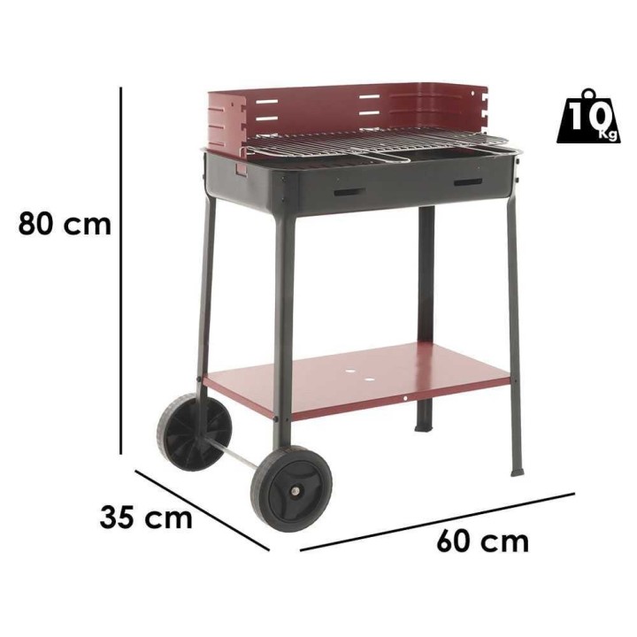 Mille Flavia c/r 55 -hiiligrilli pyörillä, 55,5 × 29,5 cm, emaloitu teräsritilä