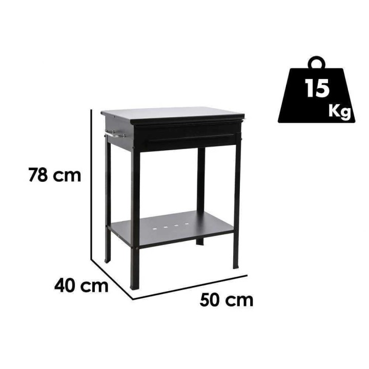 Mille Stromboli Medium hiiligrilli, 47,5 × 37 cm ritilä, kromattu teräs