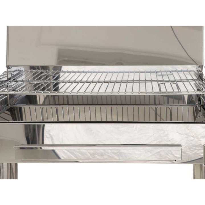 Mille Achille INOX 70 × 40 × 90 hiiligrilli, ritilä 67,5 × 37 cm, teräs