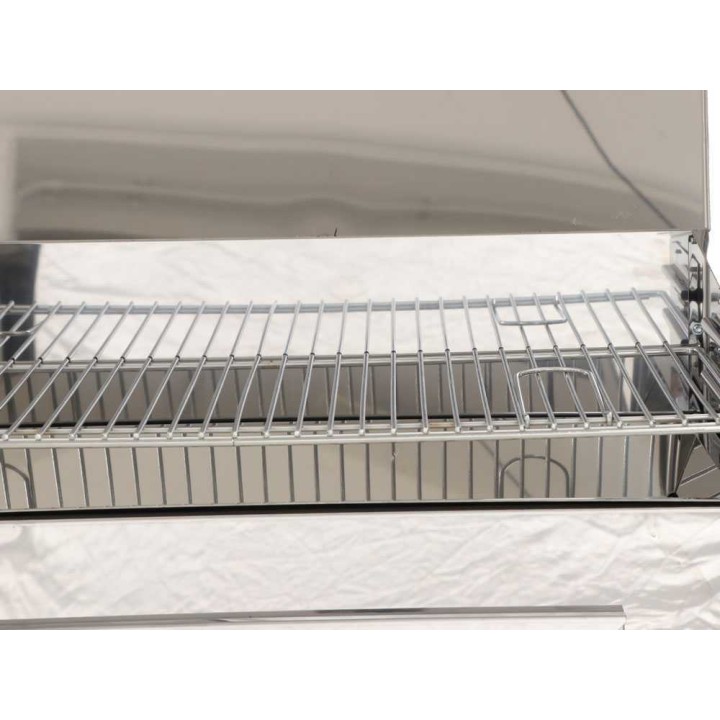 Mille Achille INOX 70 × 40 × 90 hiiligrilli, ritilä 67,5 × 37 cm, teräs