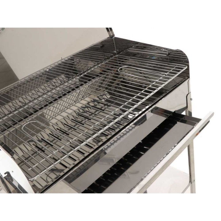 Mille Achille INOX 60 × 40 × 90 hiiligrilli, 57,5 × 37 cm, ruostumaton teräs