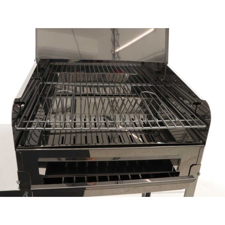 Mille Achille INOX 60 × 40 × 90 hiiligrilli, 57,5 × 37 cm, ruostumaton teräs