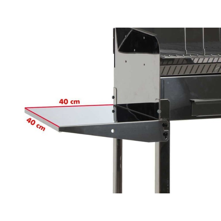 Achille INOX 50x40x90 hiiligrilli, ruostumaton teräs, 47,5 × 37 cm
